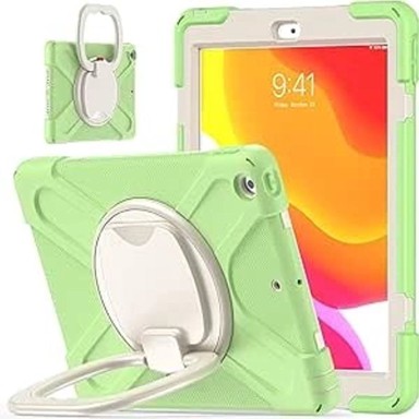 NIKCORP Oklopna zaštitna maska za iPad 10.2" (2019–2021) s rotirajućim postoljem 360°, zelena